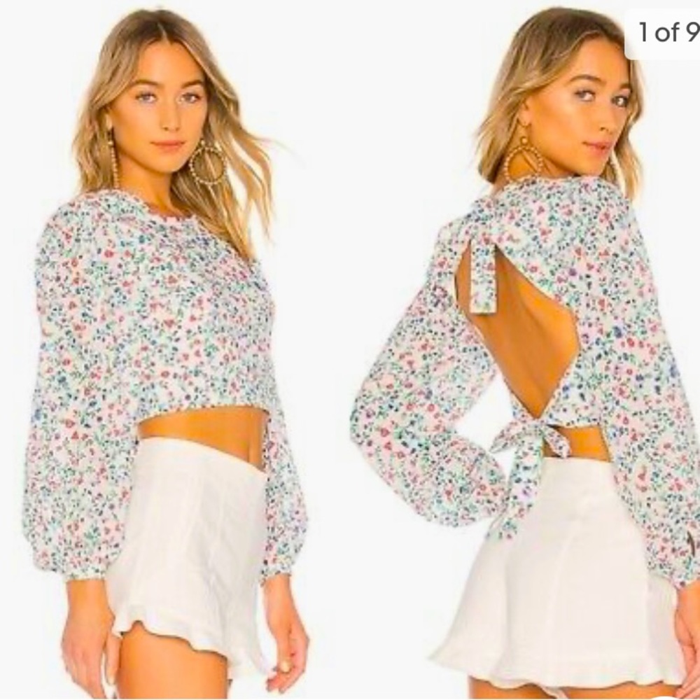 Lovers & Friends June Ditsy Floral Tie Back blouse - XXS
